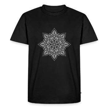 Fleurs Mandala - T-shirt Premium bio Homme - noir - Devant - Nico (187cm)