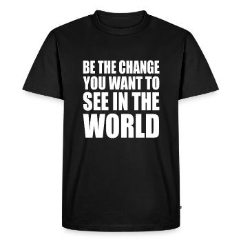 be the change you want to see in the world - T-shirt Premium bio Homme - noir - Devant - Nico (187cm)