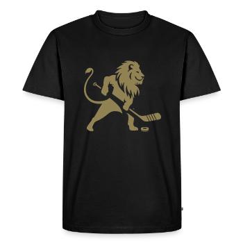 Lion Ice Hockey Silhouette - Men's Premium Organic T-Shirt - black - Front - Nico (187cm)