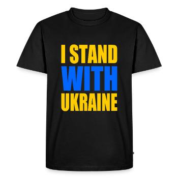 I stand with ukraine - T-shirt Premium bio Homme - noir - Devant - Nico (187cm)