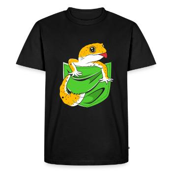 Leopard Gecko - Men's Premium Organic T-Shirt - black - Front - Nico (187cm)