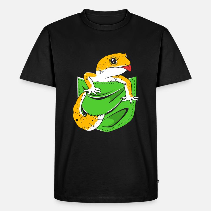 Leopard Gecko - Männer Premium Bio T-Shirt - Schwarz