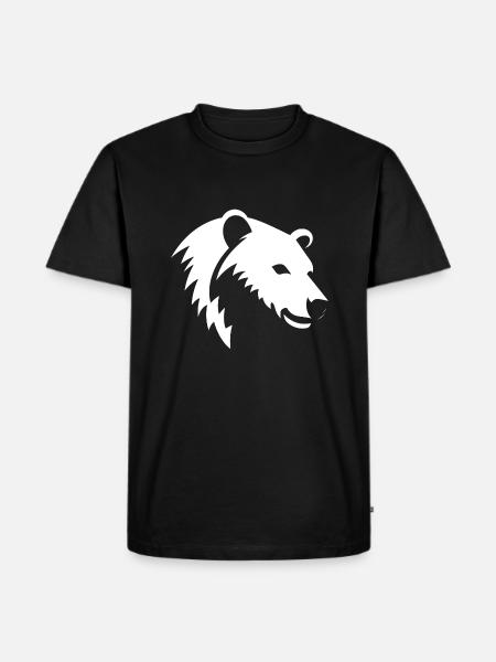 Bär Silhouette eines Eisbärkopfes - Männer Premium Bio T-Shirt - Schwarz