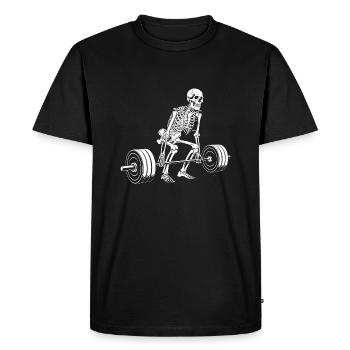 Skeleton, Deadlift, Weight Training, Training - Men's Premium Organic T-Shirt - black - Front - Nico (187cm)