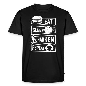 Eat Sleep Hakken Repeat - Gabber Hardstyle - Men's Premium Organic T-Shirt - black - Front - Nico (187cm)