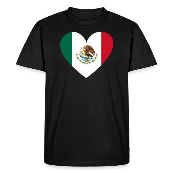 Cœur du drapeau du Mexique - T-shirt Premium bio Homme - noir - Devant - Nico (187cm)