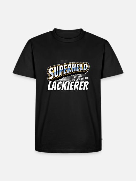 Superheld, clever getarnt als Lackierer - Männer Premium Bio T-Shirt - Schwarz