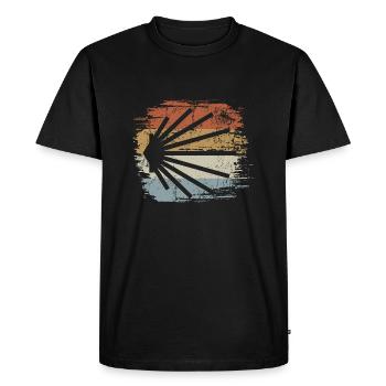 Camino - Camino de Santiago - Pèlerinage - Retro Vintage - T-shirt Premium bio Homme - noir - Devant - Nico (187cm)