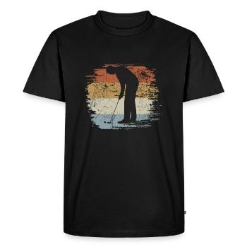 Minigolf Retro - Vintage - Silhouette - Men's Premium Organic T-Shirt - black - Front - Nico (187cm)
