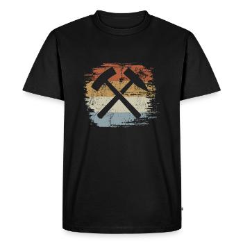 Bergbau - Glück auf - Schacht - Kohlegrube - Männer Premium Bio T-Shirt - Schwarz - Vorne - Nico (187cm)