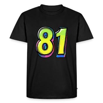 81 Number Comic - Men's Premium Organic T-Shirt - black - Front - Nico (187cm)