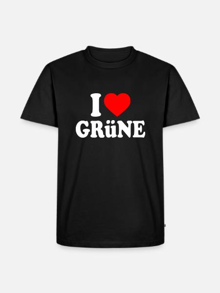 I love green - Men's Premium Organic T-Shirt - black