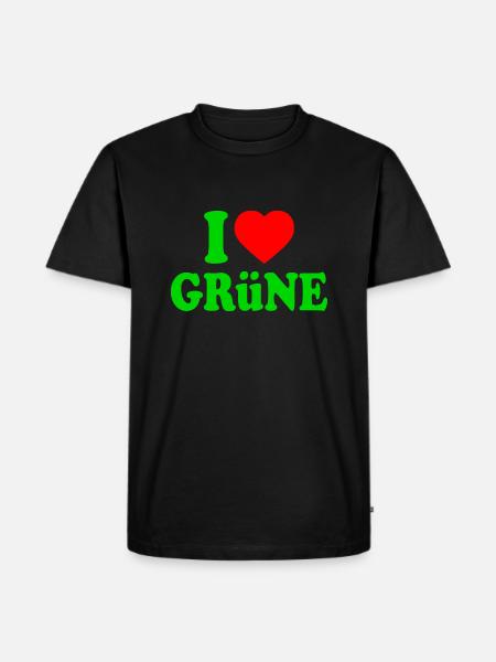 I love green - Men's Premium Organic T-Shirt - black
