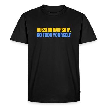 russian warship go f yourself - T-shirt Premium bio Homme - noir - Devant - Nico (187cm)