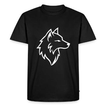 Wolf Outline - Men's Premium Organic T-Shirt - black - Front - Nico (187cm)