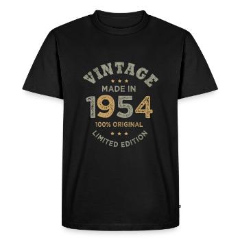 Born in 1954 Vintage 1954 Birthday - Men's Premium Organic T-Shirt - black - Front - Nico (187cm)