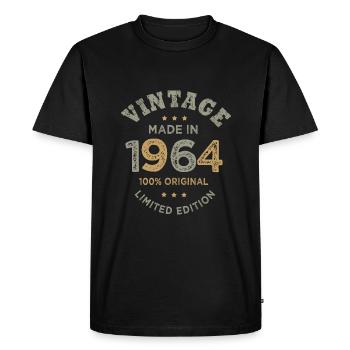 Born in 1964 Vintage 1964 Birthday - Men's Premium Organic T-Shirt - black - Front - Nico (187cm)