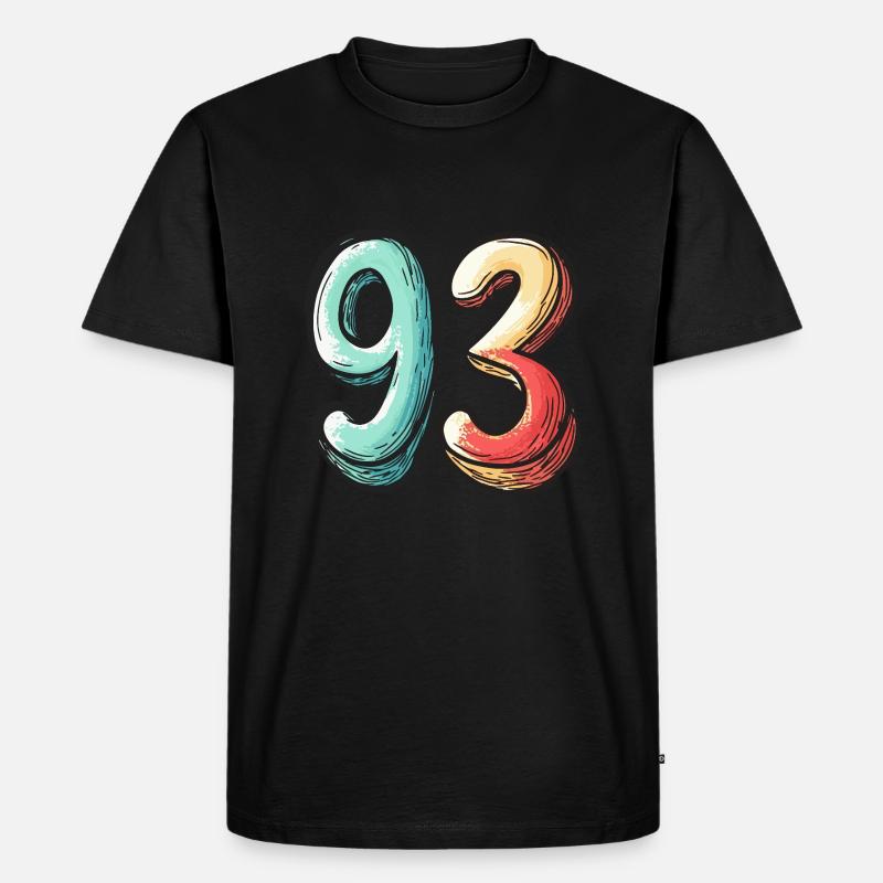 93 Zahl Comic - Männer Premium Bio T-Shirt - Schwarz