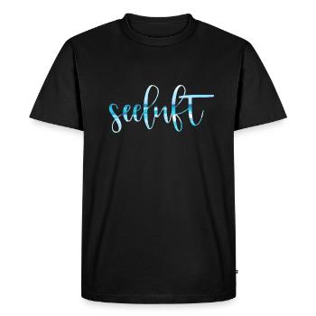 Sea air typography - Men's Premium Organic T-Shirt - black - Front - Nico (187cm)
