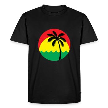 Logo Reggae - T-shirt Premium bio Homme - noir - Devant - Nico (187cm)