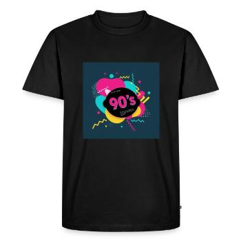 Ambiance des années 90 - T-shirt Premium bio Homme - noir - Devant - Nico (187cm)