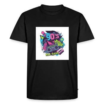 90s vibes: Walkman, cassette and co. - Men's Premium Organic T-Shirt - black - Front - Nico (187cm)