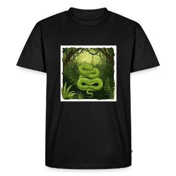 Jungle Serpent : une représentation de la nature sauvage - T-shirt Premium bio Homme - noir - Devant - Nico (187cm)