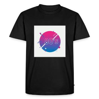 Vibrations des années 80 - Renouveau rétro - T-shirt Premium bio Homme - noir - Devant - Nico (187cm)