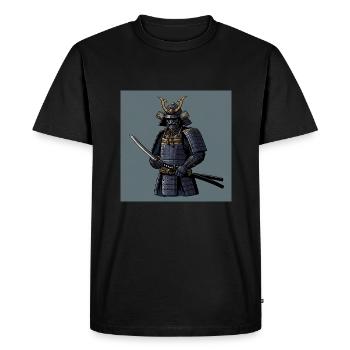 Samouraï : l’âme du guerrier - T-shirt Premium bio Homme - noir - Devant - Nico (187cm)