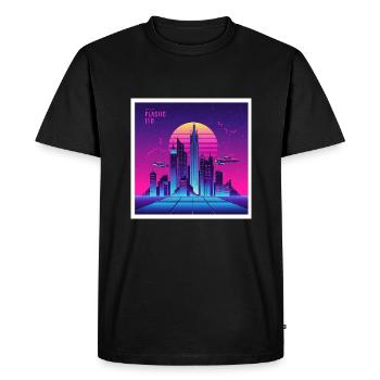 80s Vibes: Your Next Eye-Catcher - Men's Premium Organic T-Shirt - black - Front - Nico (187cm)