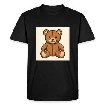 Mon ami l’ours en peluche câlin - T-shirt Premium bio Homme - noir - Devant - Nico (187cm)