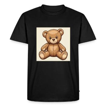 Cute cuddly teddy bear - Men's Premium Organic T-Shirt - black - Front - Nico (187cm)