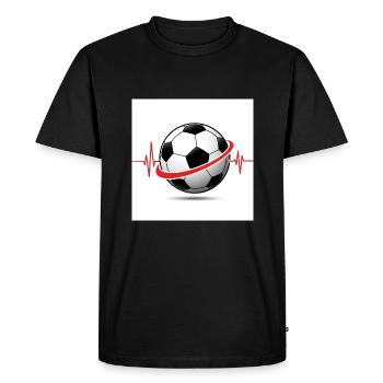 Heartbeat Football - Sport avec passion - T-shirt Premium bio Homme - noir - Devant - Nico (187cm)