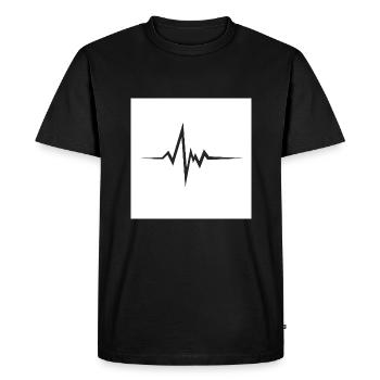 En rythme avec le cœur - pouls des émotions - T-shirt Premium bio Homme - noir - Devant - Nico (187cm)