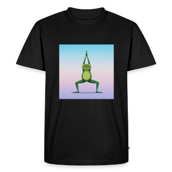 The Yoga Frog - Men's Premium Organic T-Shirt - black - Front - Nico (187cm)