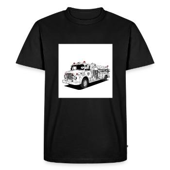 Camion de pompiers : Des héros sur roues en action - T-shirt Premium bio Homme - noir - Devant - Nico (187cm)