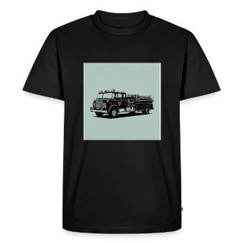 Camion de pompiers : rapide, fort et en action - T-shirt Premium bio Homme - noir - Devant - Nico (187cm)