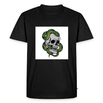 Skull & Snake – Symbol of Death - Men's Premium Organic T-Shirt - black - Front - Nico (187cm)
