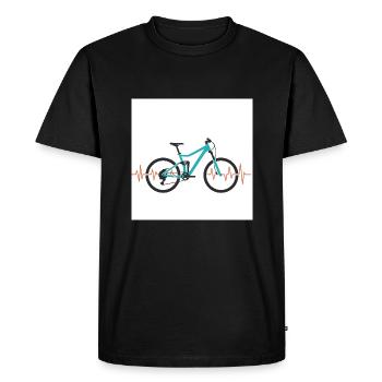 In the rhythm of the mountains: mountain biking & heartbeat - Men's Premium Organic T-Shirt - black - Front - Nico (187cm)