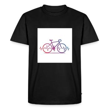 Pouls en haut, pneus baissés – du VTT à l’état pur - T-shirt Premium bio Homme - noir - Devant - Nico (187cm)