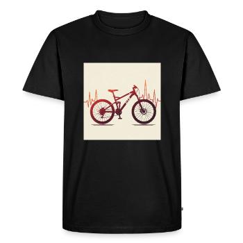 Heartbeat & Adrenaline – Mountain Bike Love - Men's Premium Organic T-Shirt - black - Front - Nico (187cm)