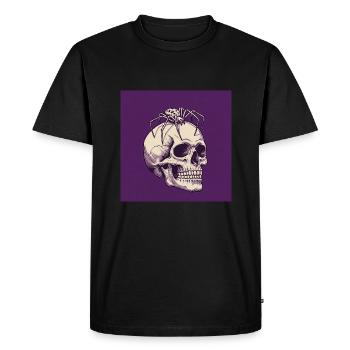Skull and Spider – Dark Elegance of Death - Men's Premium Organic T-Shirt - black - Front - Nico (187cm)