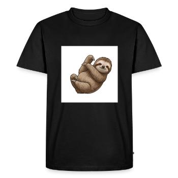 Les paresseux : maîtres de la décélération - T-shirt Premium bio Homme - noir - Devant - Nico (187cm)