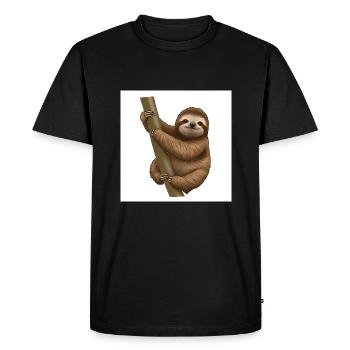 Les paresseux : maîtres de la décélération - T-shirt Premium bio Homme - noir - Devant - Nico (187cm)