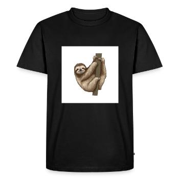 Les paresseux : maîtres de la décélération - T-shirt Premium bio Homme - noir - Devant - Nico (187cm)