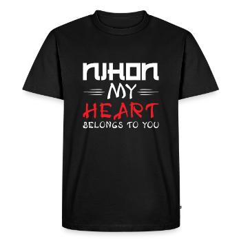 Nihon mon cœur t’appartient - T-shirt Premium bio Homme - noir - Devant - Nico (187cm)