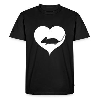 Heart mouse - Men's Premium Organic T-Shirt - black - Front - Nico (187cm)