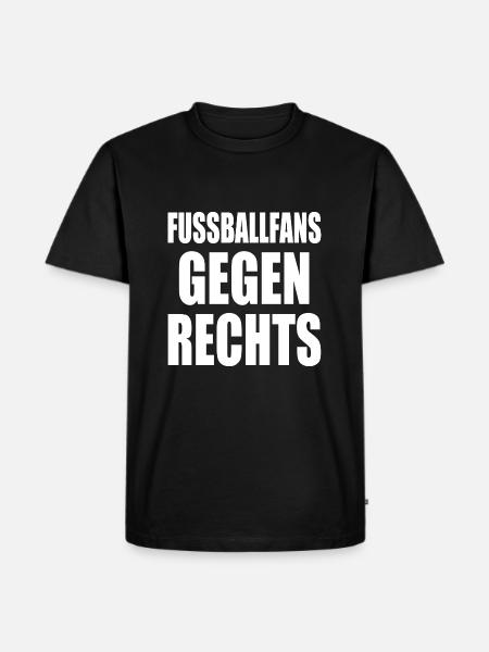 fussballfans gegen rechts - Männer Premium Bio T-Shirt - Schwarz