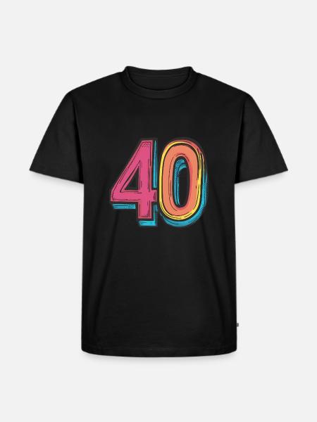 40 Zahl Comic - Männer Premium Bio T-Shirt - Schwarz