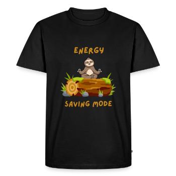 Funny sloth in yoga position - Men's Premium Organic T-Shirt - black - Front - Nico (187cm)
